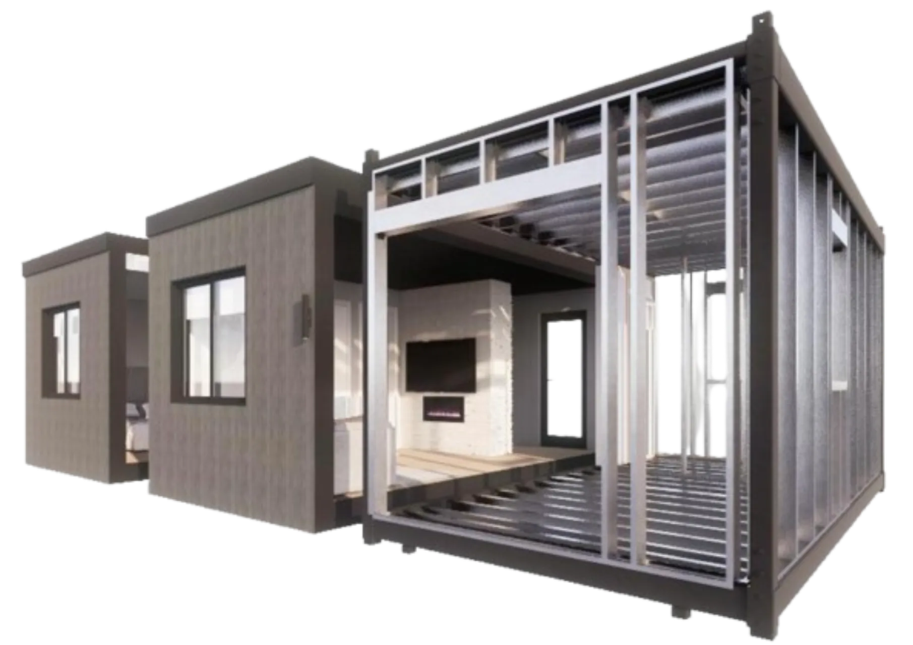 Exposed steel frame structure of an Olerra 490 Flex-Flat