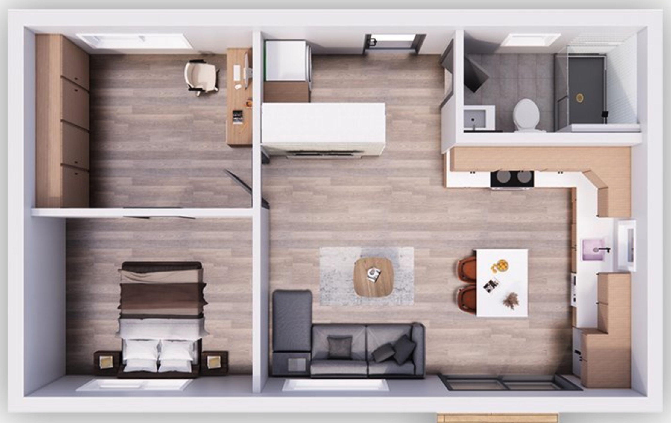 Olerra 735 sq ft one or two bedroom unit