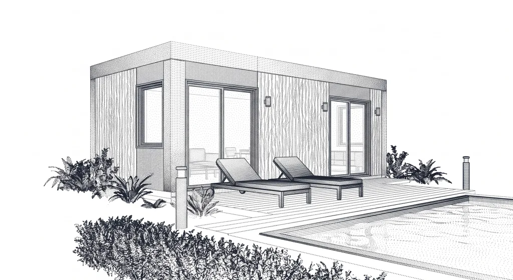 An Olerra Flex Flat sited in a Colorado backyard